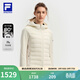 FILA 斐樂(lè )官方女士輕薄羽絨服冬季新款健身運動(dòng)基礎連帽外套 淺粉灰-GY L 170/88A/L