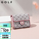 高爾夫（GOLF）卡包女士名片包證件收納卡袋銀行卡包多功能拉鏈零錢(qián)包女款卡片包 煙粉色