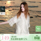 三彩2025夏季新款萊賽爾刺繡小衫兩件套七分袖新中式女 米白色 M 160/84A