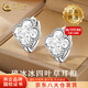 中國黃金（CHINA GOLD）S925銀耳環(huán)女款碎冰冰四葉草耳扣百搭耳飾婦女節生日禮物送愛(ài)人 今/次日達*碎冰冰四葉草耳扣