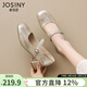 卓詩(shī)尼粗跟瑪麗珍女鞋2026春季新款法式一字扣不累腳氣質(zhì)淺口單鞋高跟鞋 香檳金 37