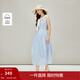 茵曼（INMAN）花苞無(wú)袖收腰顯瘦背心連衣裙2026春季女裝新款圓領(lǐng)寬松A字裙 天空藍 S