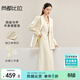 尚都比拉時(shí)尚西裝套裝女春秋款通勤西服外套馬甲A字裙子三件套 燕麥色 M