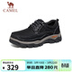 駱駝（CAMEL）磨砂牛皮男士工裝大頭休閑皮鞋 G13A307163 黑色 40 