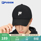 FILA【白白帽】 FUSION斐樂(lè )帽子情侶棒球帽女款新款鴨舌帽男 深黑-BK XS