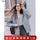 百圖betu女裝秋季新款短外套插肩袖顯瘦慵懶休閑風(fēng)外套女2508T56 灰色 M （灰色預售03/27發(fā)貨）
