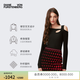 Diane von Furstenberg[博主同款]DVF2025新款優(yōu)雅修身金屬黑彈力針織上衣BL4S002 MTBLK M
