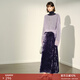 顏域紫色鉆石絨氣質(zhì)半身裙女2024新款秋季絲絨高級感半裙高腰裙子 紫色1 XL/42