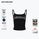 ANN ANDELMAN【明星同款】官方直營(yíng)純色修身套頭燙鉆設計感短款背心吊帶女內搭 黑色 XS