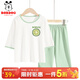 巴布豆男童睡衣夏季新款【7A抗菌】?jì)和鸂柨蛊鹎蚱叻旨揖臃写笸?綠 巴布片X_3 140
