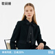 歌莉婭（GOELIA）小香風(fēng)套裝女冬季新款氣質(zhì)短外套半裙兩件套1C1CAB030 00B黑色 S