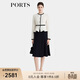 PORTS女裝2025春夏經(jīng)典收腰連衣裙ALT9D008TWB037 黑/白 2