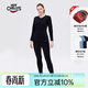 HOTCHILLYS紅辣椒新10級男女冬季加厚抓絨衣保暖內衣褲戶(hù)外運動(dòng)滑雪打底套裝 女套裝（黑色） M