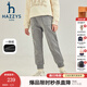 哈吉斯（HAZZYS）品牌童裝女童褲子冬新品彈力舒適百搭休閑加厚一體絨長(cháng)褲 中花灰 165
