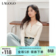 LAGOGO米白色溫柔百搭針織衫女拉谷谷2025年春季新款V領(lǐng)長(cháng)袖毛衣 米色 L