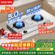 櫻雪（INSE）燃氣灶具 臺式煤氣灶雙灶 不銹鋼5.0KW燃氣灶 家用廚房液化氣雙灶具  煤氣爐灶臺T2332液化氣