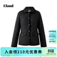ELAND衣戀翻領(lǐng)棉衣女長(cháng)袖單排扣加厚棉服2025冬季新款 黑色(19)Black S /160