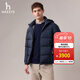 哈吉斯（HAZZYS）男裝 冬季男外套立領(lǐng)絎縫【鵝絨】羽絨服男ASFZU0CDU50 藏青色NV 2XL （185/104A 52）