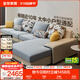 全友家居現代簡(jiǎn)約風(fēng)L型布藝沙發(fā)家用客廳科技布轉角沙發(fā)家具政府補貼 [熱賣(mài)]水藍|布皮沙發(fā)|面料可拆洗|左妃位新 多人位 3.67m