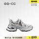 GG-CC【月落星芒】春季新款潮流銀色厚底老爹鞋女運動(dòng)休閑鞋G26U8492 銀色 37