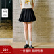 茵曼100棉云朵花苞高腰蓬蓬短裙2025夏季女裝新款顯瘦A字半身裙 午夜黑 M