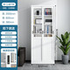 嘉伯邁辦公室2.2米高文件柜鋼制移門(mén)半玻玻璃書(shū)柜展示資料憑證檔案柜 200cm高*80cm寬上玻下鐵移門(mén)款-六層[密碼鎖]