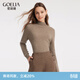 歌莉婭（GOELIA）羊絨衫女穿搭半高領(lǐng)內搭打底衫套頭上衣10NL5J890 91W深杏 M
