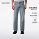 Calvin KleinJeans【免費改褲復刻90系列】四季款男士ck淺藍色美式直筒牛仔褲 RJJ-牛仔淺藍 33