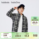 巴拉巴拉男童襯衫兒童大童裝2025秋冬裝加絨保暖格子百搭襯衣208425102101
