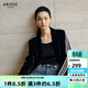 艾諾絲雅詩(shī)ARIOSEYEARS春秋季新品寬松小西裝外套條紋絲絨西服女30821399 黑色 S