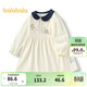 巴拉巴拉童裝女童連衣裙學(xué)院風(fēng)A字裙秋新款寶寶翻領(lǐng)裙子甜美