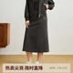 獨束大碼女裝街頭時(shí)髦感衛衣半裙衛褲套裝2025春新款雙色搭配套裝 石板灰-半身裙 2XL (尺碼：4)