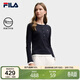 FILA斐樂(lè )官方女子針織長(cháng)袖衫2025冬時(shí)尚假兩件休閑修身亨利衫