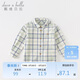 戴維貝拉春秋裝男童格子襯衫中大童棉襯衣兒童上衣童裝