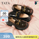 他她（TATA）李蘭迪同款魔法偵探樂(lè )福鞋女英倫風(fēng)黑色單鞋小皮鞋厚底JK鞋子 棕色（跟高6CM明星款） 37