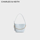 CHARLES&KEITH26夏季新品菱格手提鏈條水桶包子母包CK2-10701658 Sea Salt Blue海鹽藍 S