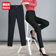 黛姿茹加絨小腳褲女春秋2025西裝褲新款通勤休閑褲高腰彈力中年女士褲子 黑色/春秋款 28 /L(105-115斤)