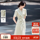 尚都比拉夏季西裝連衣裙女不規則下擺氣質(zhì)百褶裙收腰顯瘦中長(cháng)款職場(chǎng)通勤裙
