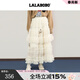 LALABOBO【商場(chǎng)同款】LALABOBO半裙25年秋新原創(chuàng  )巨好看荷葉邊網(wǎng)紗中長(cháng)裙子 本白 M