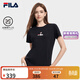 斐樂(lè )（FILA） 女裝官方女士短袖T恤夏季休閑運動(dòng)內搭t恤百搭短T上衣 正黑色-F11W329117F L （170/88A/L）