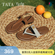 他她（TATA）女鞋午后莊園平底人字拖鞋外穿夾腳涼鞋老錢(qián)風(fēng)7H202BT5 啡色（拖鞋款） 36