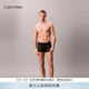 Calvin Klein內衣男士性感透氣鏤空蕾絲ck老花字母低腰防夾臀四角褲平角內褲男 UB1-太空黑 M