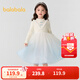 巴拉巴拉童裝兒童連衣裙女童秋冬裝公主裙漸變網(wǎng)紗裙針織拼接洋氣 白藍色調00318 120