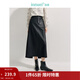 茵曼（INMAN）復古高腰環(huán)保PU皮裙2026春夏季女裝新款小眾顯瘦開(kāi)衩疊穿長(cháng)裙 星石黑 M