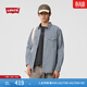 Levi's【商場(chǎng)同款】李維斯男士美式休閑通勤牛仔條紋襯衫A1919 藍白拼色 M