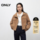 ONLY2025秋季新款工裝風(fēng)口袋短款顯瘦直筒PU夾克外套女|1254PU008 H9Z烤椰棕色 L