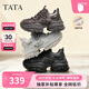他她（TATA）女鞋2026新款加絨老爹鞋時(shí)尚休閑鞋厚底 黑色（絨里） 38