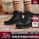 斯凱奇（Skechers）款女短靴時(shí)尚復古雪地靴中幫舒適保暖靴減震潮流百搭 黑色/灰色/BKGY 38