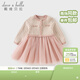 戴維貝拉（DAVE＆BELLA）兒童假兩件連衣裙春裝新款小香風(fēng)女童網(wǎng)紗裙洋氣女寶寶裙子 粉色千鳥(niǎo)格【現貨】 140 cm（建議身高130-140cm）