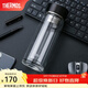 膳魔師（THERMOS）玻璃杯雙層隔熱水杯茶水分離杯泡茶300ml高硼硅透明便攜 TCGD-300 黑色 300ml